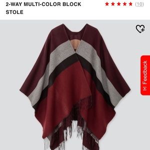 Uniqlo two way multi color block stole, new